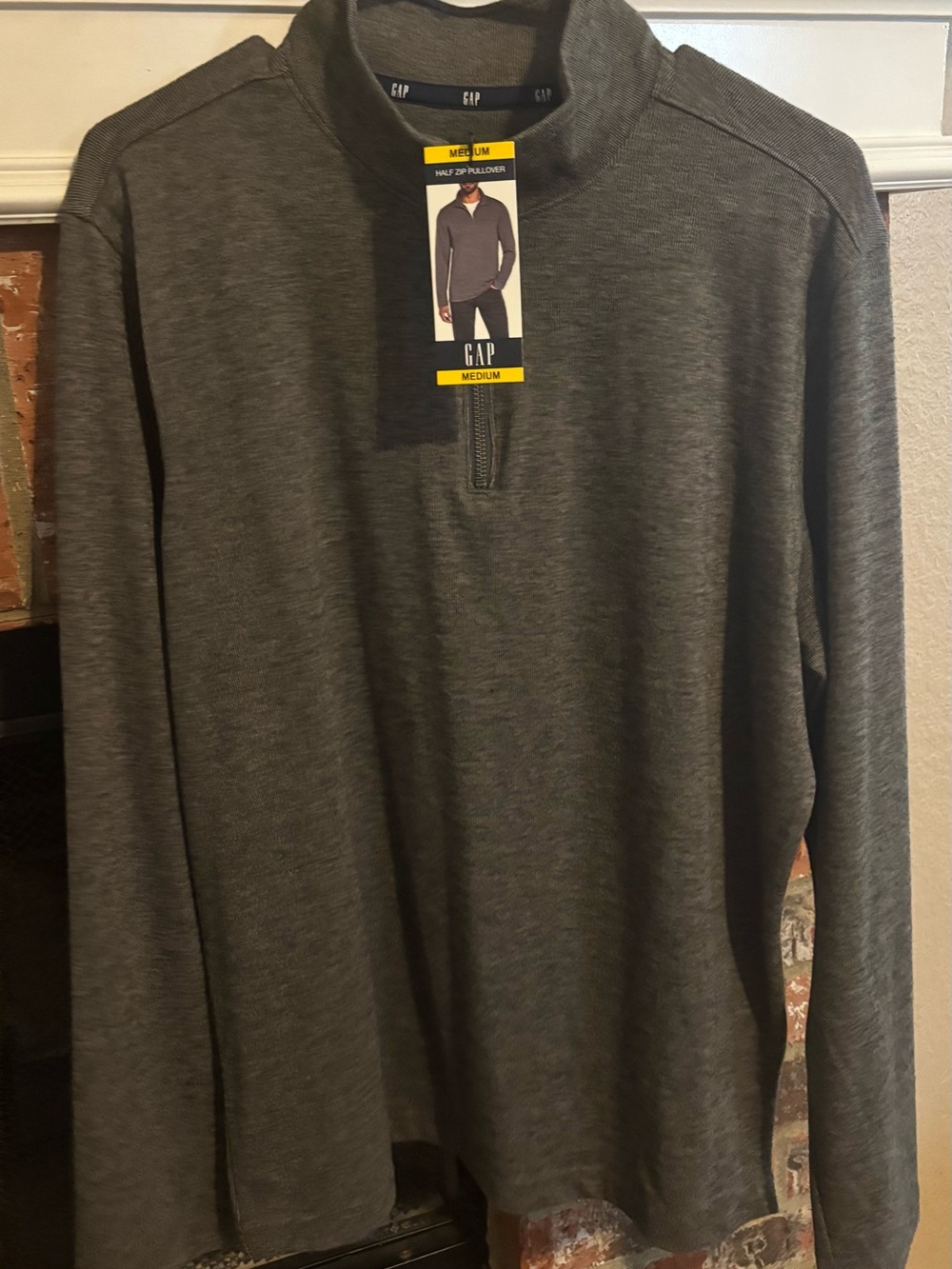 GAP Men's Charcoal Gray Half-Zip Pullover